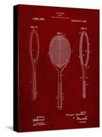 PP1128-Burgundy Vintage Tennis Racket Patent Poster-Cole Borders-Stretched Canvas