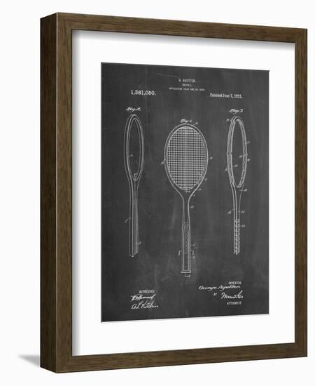 PP1128-Chalkboard Vintage Tennis Racket Patent Poster-Cole Borders-Framed Giclee Print