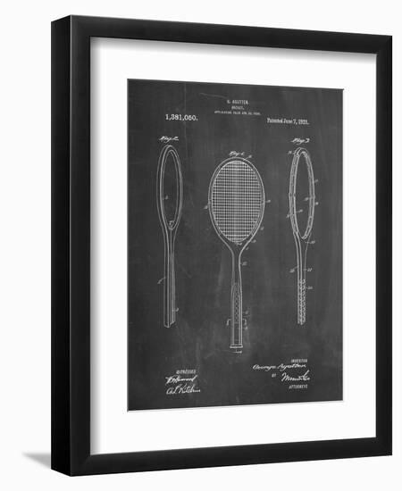 PP1128-Chalkboard Vintage Tennis Racket Patent Poster-Cole Borders-Framed Giclee Print