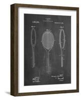 PP1128-Chalkboard Vintage Tennis Racket Patent Poster-Cole Borders-Framed Giclee Print