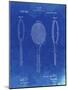 PP1128-Faded Blueprint Vintage Tennis Racket Patent Poster-Cole Borders-Mounted Giclee Print