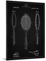 PP1128-Vintage Black Vintage Tennis Racket Patent Poster-Cole Borders-Mounted Giclee Print