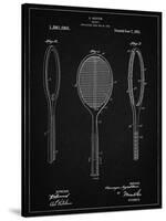 PP1128-Vintage Black Vintage Tennis Racket Patent Poster-Cole Borders-Stretched Canvas