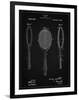 PP1128-Vintage Black Vintage Tennis Racket Patent Poster-Cole Borders-Framed Giclee Print