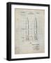 PP1129-Antique Grid Parchment Von Braun Rocket Missile Patent Poster-Cole Borders-Framed Giclee Print