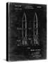 PP1129-Black Grunge Von Braun Rocket Missile Patent Poster-Cole Borders-Stretched Canvas