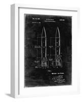 PP1129-Black Grunge Von Braun Rocket Missile Patent Poster-Cole Borders-Framed Giclee Print