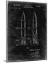 PP1129-Black Grunge Von Braun Rocket Missile Patent Poster-Cole Borders-Mounted Giclee Print