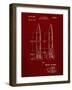 PP1129-Burgundy Von Braun Rocket Missile Patent Poster-Cole Borders-Framed Giclee Print