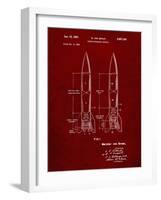 PP1129-Burgundy Von Braun Rocket Missile Patent Poster-Cole Borders-Framed Giclee Print