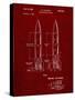 PP1129-Burgundy Von Braun Rocket Missile Patent Poster-Cole Borders-Stretched Canvas
