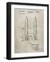 PP1129-Sandstone Von Braun Rocket Missile Patent Poster-Cole Borders-Framed Giclee Print