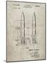 PP1129-Sandstone Von Braun Rocket Missile Patent Poster-Cole Borders-Mounted Giclee Print