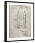 PP1129-Sandstone Von Braun Rocket Missile Patent Poster-Cole Borders-Framed Giclee Print