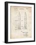 PP1129-Vintage Parchment Von Braun Rocket Missile Patent Poster-Cole Borders-Framed Giclee Print