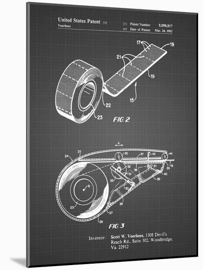 PP1133-Black Grid White Out Tape Patent Poster-Cole Borders-Mounted Giclee Print