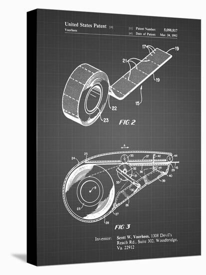 PP1133-Black Grid White Out Tape Patent Poster-Cole Borders-Stretched Canvas