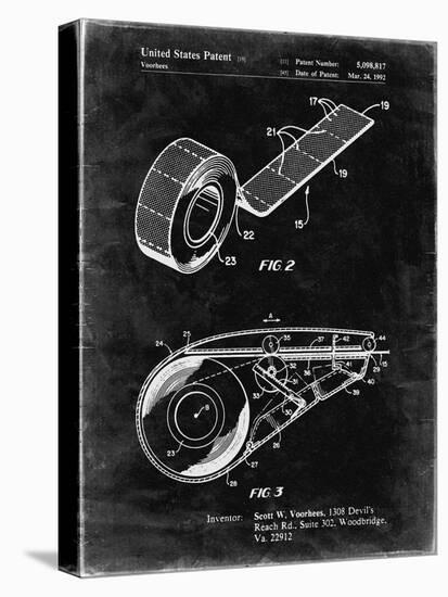 PP1133-Black Grunge White Out Tape Patent Poster-Cole Borders-Stretched Canvas