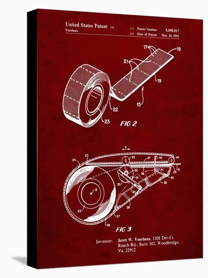 PP1133-Burgundy White Out Tape Patent Poster-Cole Borders-Stretched Canvas