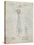 PP1137-Antique Grid Parchment Windmill 1906 Patent Poster-Cole Borders-Stretched Canvas