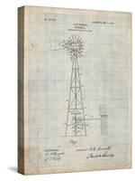 PP1137-Antique Grid Parchment Windmill 1906 Patent Poster-Cole Borders-Stretched Canvas