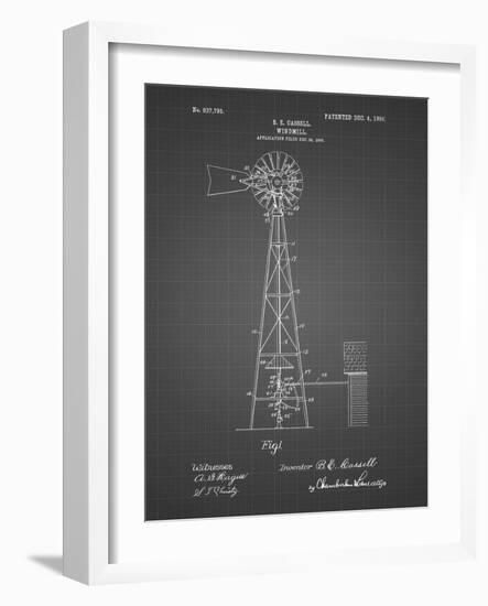 PP1137-Black Grid Windmill 1906 Patent Poster-Cole Borders-Framed Giclee Print