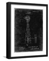 PP1137-Black Grunge Windmill 1906 Patent Poster-Cole Borders-Framed Giclee Print