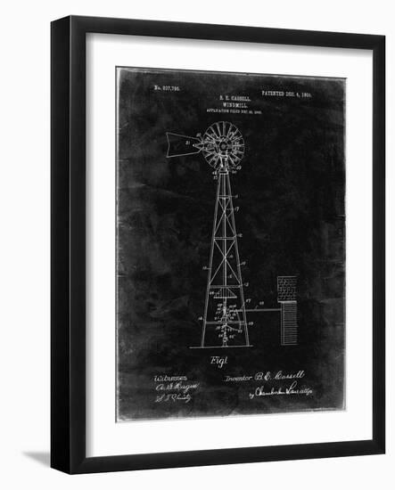 PP1137-Black Grunge Windmill 1906 Patent Poster-Cole Borders-Framed Giclee Print