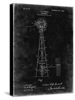 PP1137-Black Grunge Windmill 1906 Patent Poster-Cole Borders-Stretched Canvas