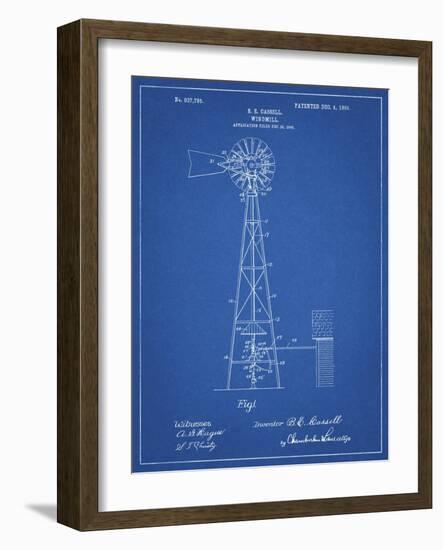 PP1137-Blueprint Windmill 1906 Patent Poster-Cole Borders-Framed Giclee Print