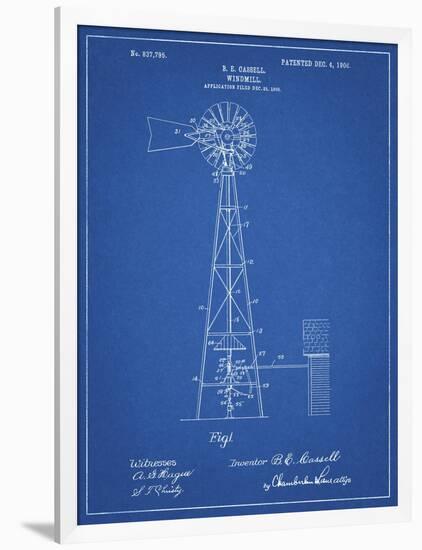 PP1137-Blueprint Windmill 1906 Patent Poster-Cole Borders-Framed Giclee Print