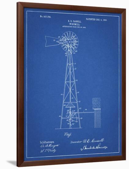 PP1137-Blueprint Windmill 1906 Patent Poster-Cole Borders-Framed Giclee Print