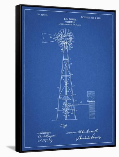 PP1137-Blueprint Windmill 1906 Patent Poster-Cole Borders-Framed Stretched Canvas