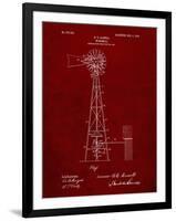 PP1137-Burgundy Windmill 1906 Patent Poster-Cole Borders-Framed Giclee Print