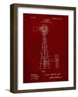 PP1137-Burgundy Windmill 1906 Patent Poster-Cole Borders-Framed Giclee Print