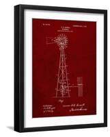 PP1137-Burgundy Windmill 1906 Patent Poster-Cole Borders-Framed Giclee Print