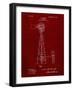 PP1137-Burgundy Windmill 1906 Patent Poster-Cole Borders-Framed Giclee Print