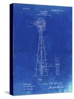 PP1137-Faded Blueprint Windmill 1906 Patent Poster-Cole Borders-Stretched Canvas
