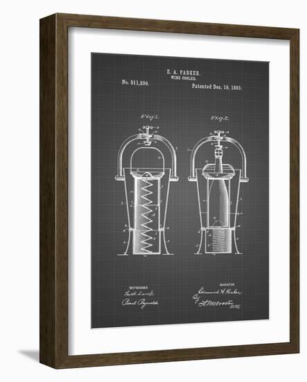 PP1138-Black Grid Wine Cooler 1893 Patent Poster-Cole Borders-Framed Giclee Print