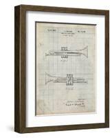 PP1140-Antique Grid Parchment York Trumpet 1939 Patent Poster-Cole Borders-Framed Giclee Print