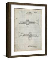 PP1140-Antique Grid Parchment York Trumpet 1939 Patent Poster-Cole Borders-Framed Giclee Print