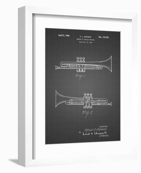 PP1140-Black Grid York Trumpet 1939 Patent Poster-Cole Borders-Framed Premium Giclee Print