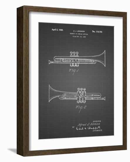 PP1140-Black Grid York Trumpet 1939 Patent Poster-Cole Borders-Framed Giclee Print