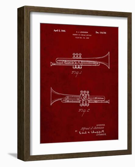 PP1140-Burgundy York Trumpet 1939 Patent Poster-Cole Borders-Framed Giclee Print