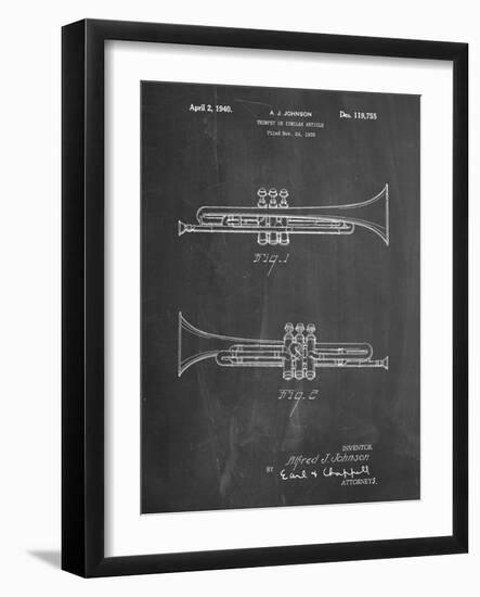 PP1140-Chalkboard York Trumpet 1939 Patent Poster-Cole Borders-Framed Giclee Print