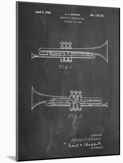 PP1140-Chalkboard York Trumpet 1939 Patent Poster-Cole Borders-Mounted Giclee Print