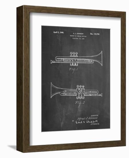 PP1140-Chalkboard York Trumpet 1939 Patent Poster-Cole Borders-Framed Giclee Print