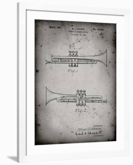 PP1140-Faded Grey York Trumpet 1939 Patent Poster-Cole Borders-Framed Giclee Print