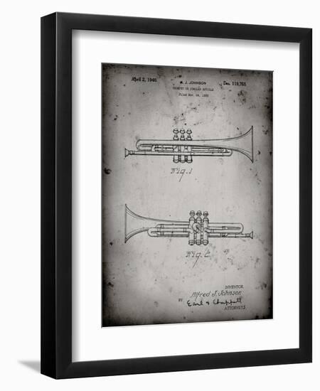 PP1140-Faded Grey York Trumpet 1939 Patent Poster-Cole Borders-Framed Premium Giclee Print