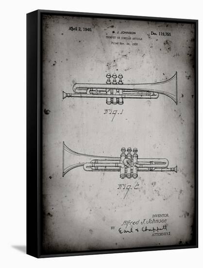 PP1140-Faded Grey York Trumpet 1939 Patent Poster-Cole Borders-Framed Stretched Canvas